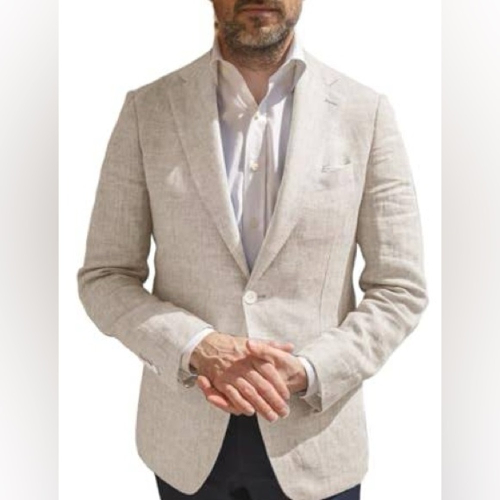 NWOT Levent Serez 💯% Linen Sports Coat / Blazer / Jacket | Size 48